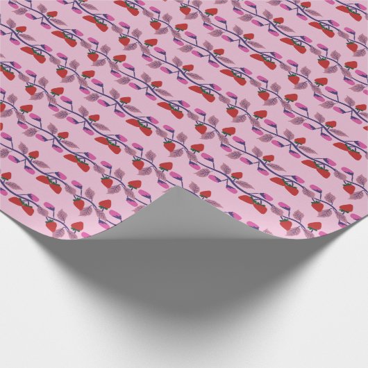 Erdbeeren Geburtstagsparty Geschenkpapier (Ecke)