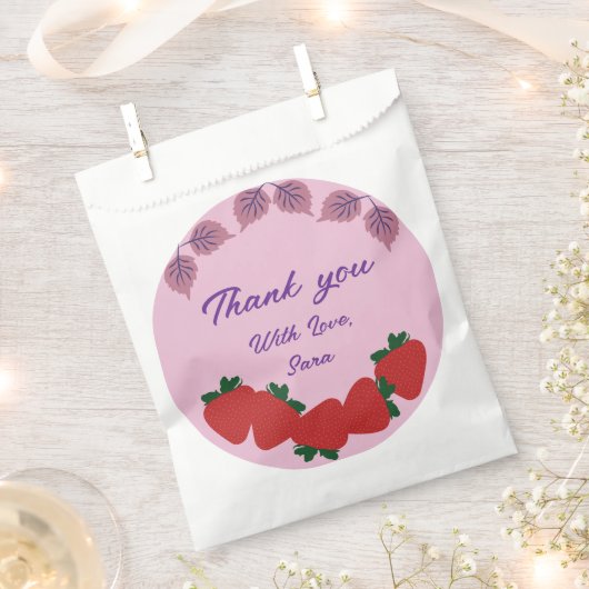 Erdbeeren Geburtstagsparty Geschenktütchen (Ausgeschnitten)