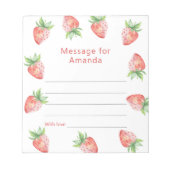 Erdbeeren Geburtstagszeitkapsel Notizblock (Vorderseite)