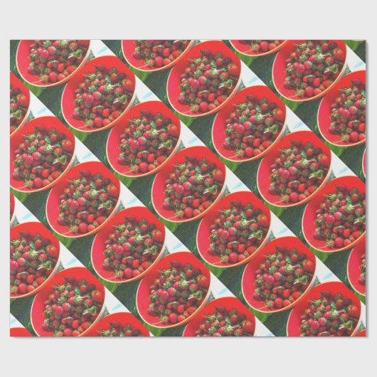 Erdbeeren Geschenkpapier (Flach)