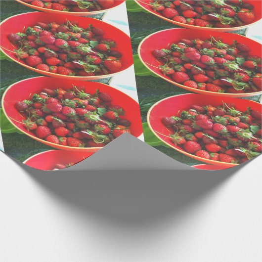 Erdbeeren Geschenkpapier (Ecke)