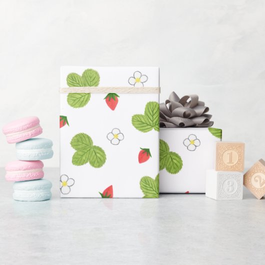 Erdbeeren Geschenkpapier (Babyparty)