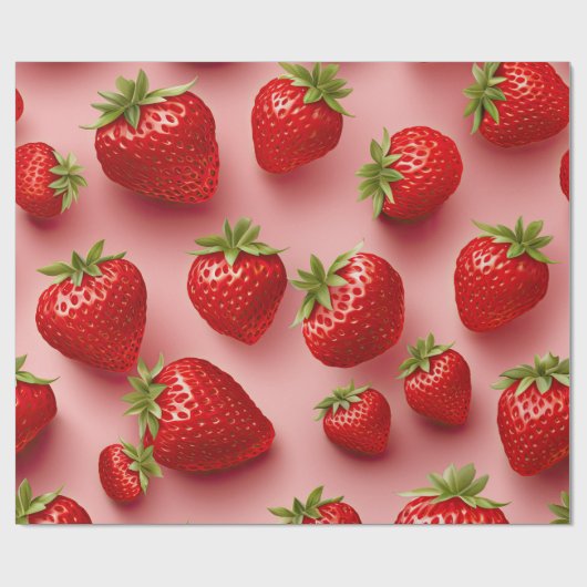 Erdbeeren Geschenkpapier (Flach)