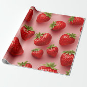 Erdbeeren Geschenkpapier (Ungerollt)