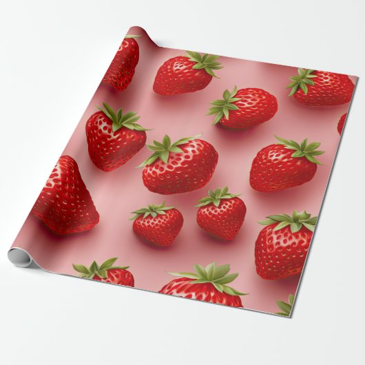 Erdbeeren Geschenkpapier (Ungerollt)