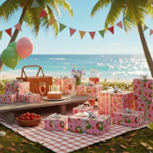 Erdbeeren Geschenkpapier