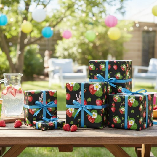 Erdbeeren Geschenkpapier