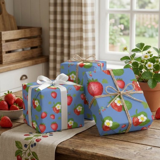 Erdbeeren Geschenkpapier