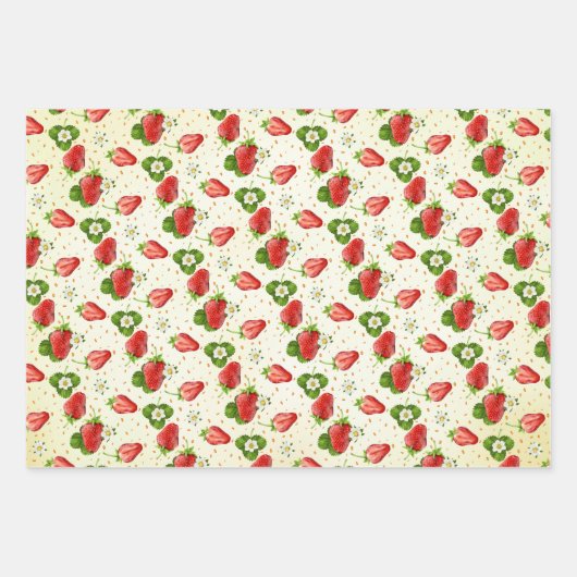 Erdbeeren Geschenkpapier Set (Vorderseite 3)