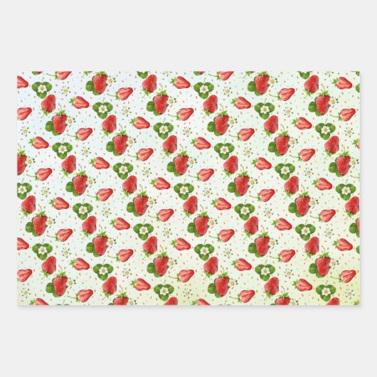 Erdbeeren Geschenkpapier Set (Vorderseite 2)