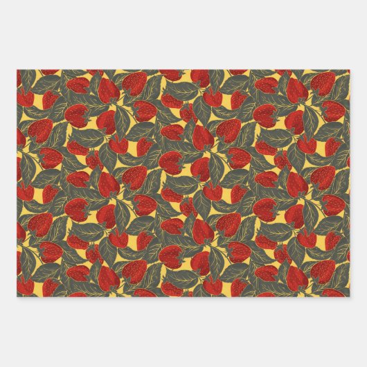 Erdbeeren Geschenkpapier Set (Vorderseite 3)