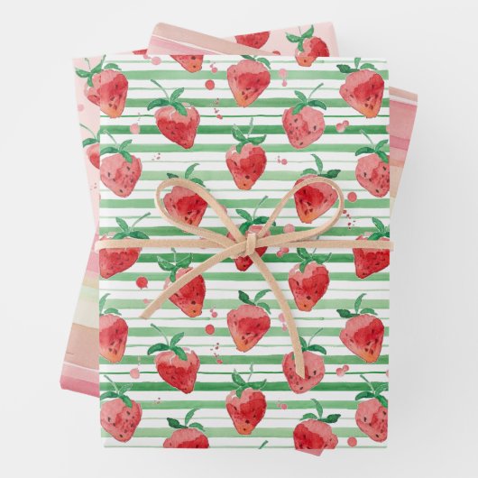 Erdbeeren Geschenkpapier Set (Beispiel)