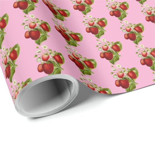 Erdbeeren Geschenkverpackung Papier Erdbeeren Geschenkpapier (Rolleneckpunkt)