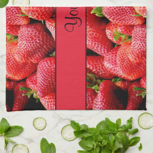 Erdbeeren Geschirrtuch (Gefaltet)