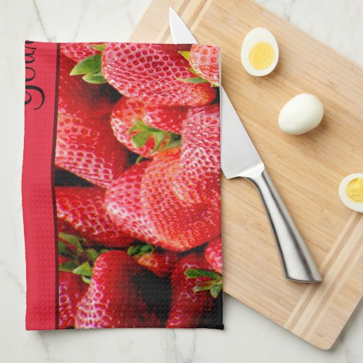 Erdbeeren Geschirrtuch (Viertel Falte)