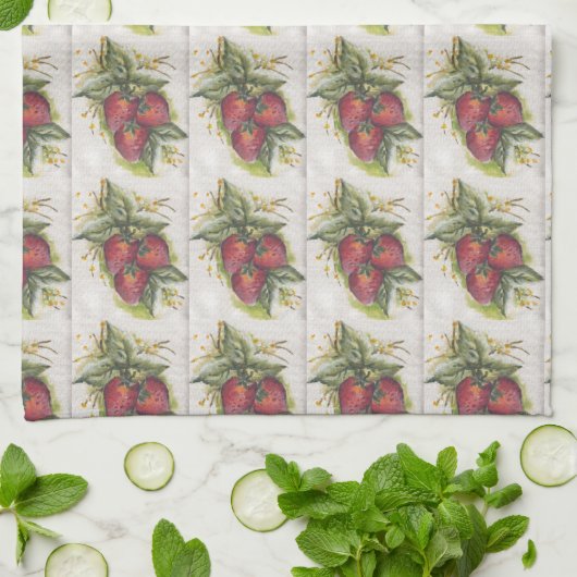 Erdbeeren Geschirrtuch (Gefaltet)