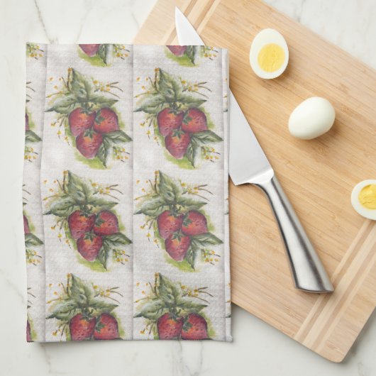 Erdbeeren Geschirrtuch (Viertel Falte)
