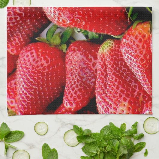 Erdbeeren Geschirrtuch (Gefaltet)