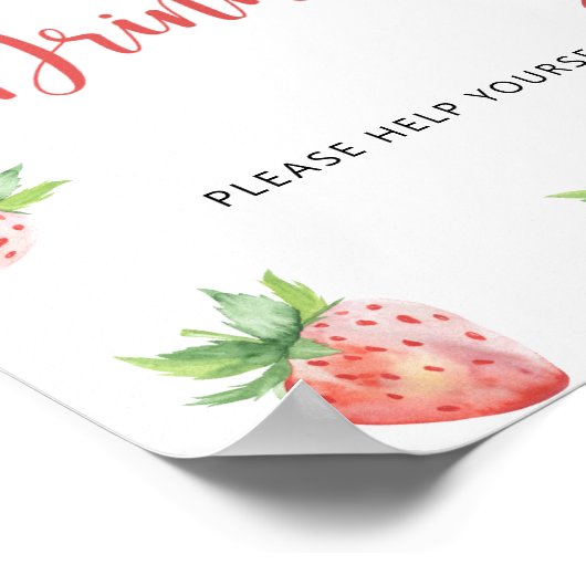 Erdbeeren - Getränke helfen Ihnen Poster (Ecke)