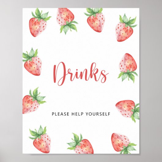 Erdbeeren - Getränke helfen Ihnen Poster (Vorne)