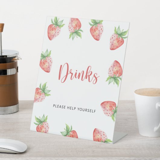 Erdbeeren - Getränke helfen Ihnen Sockelschild (In SItu)