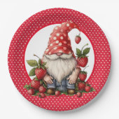 Erdbeeren-Gnome-Papierplatte Pappteller (Vorderseite)