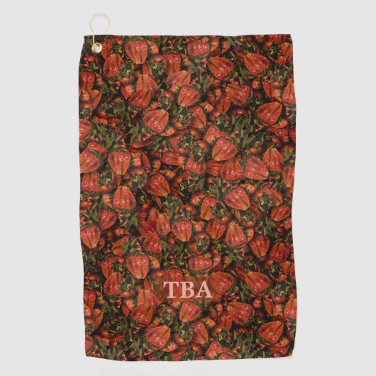 Erdbeeren Golf Handtücher (Vorderseite)