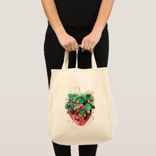 Erdbeeren Grocery Tasche (Vorderseite (Produkt))