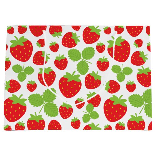 Erdbeeren Große Geschenktasche Geschenktüte (Vorderseite)