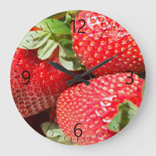 Erdbeeren Große Wanduhr