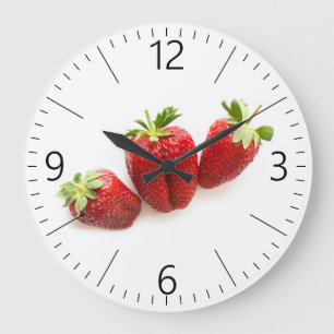 Erdbeeren Große Wanduhr
