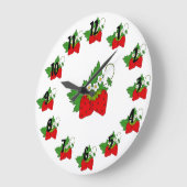 Erdbeeren Große Wanduhr (Winkel)