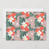 Erdbeeren Handgezeichnete botanische Geburtstagsfl Einladung (Rückseite)