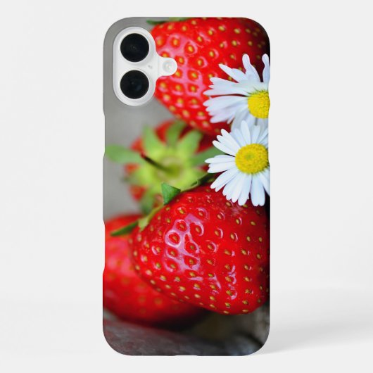 Erdbeeren-Handle iPhone Hülle (Rückseite)