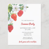 Erdbeeren-Haushalt Sommerliche Party Einladungen (Vorderseite)