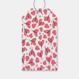 Erdbeeren Herzschmetterlinge, Erdbeeren Geschenkanhänger