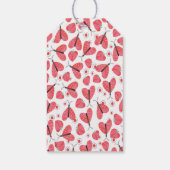 Erdbeeren Herzschmetterlinge, Erdbeeren Geschenkanhänger (Rückseite)