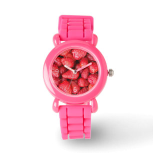 Erdbeeren Hintergrund Armbanduhr