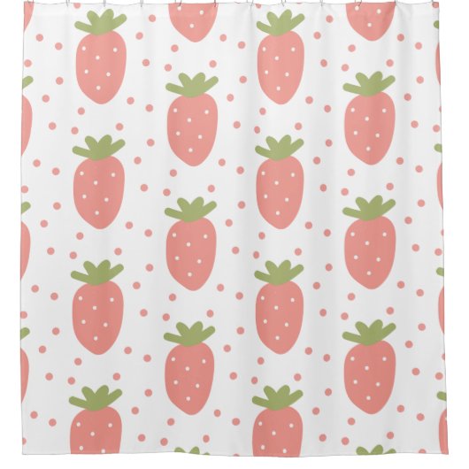Erdbeeren-Hintergrund für Früchte Duschvorhang (Vorderseite)