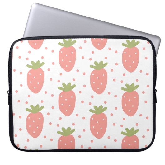 Erdbeeren-Hintergrund für Früchte Laptopschutzhülle (Vorderseite)