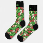 Erdbeeren-Hintergrundmuster-Socken Socken (Linkes Detail)