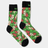 Erdbeeren-Hintergrundmuster-Socken Socken (Rechts)