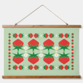 Erdbeeren-Holzteppiche Wandteppich Mit Holzrahmen (Vorne)