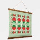 Erdbeeren-Holzteppiche Wandteppich Mit Holzrahmen (Gewinkelt)