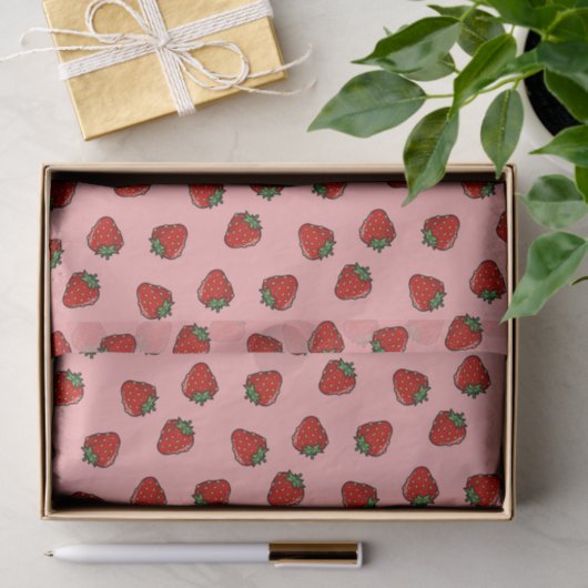 Erdbeeren Icon Muster Gewebe Papier (Geschenk)