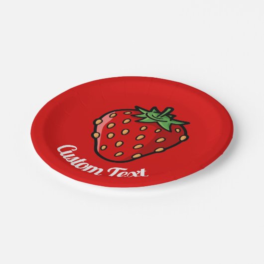Erdbeeren-Icon-Papierplatte Pappteller (Schrägansicht)