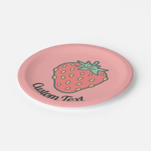 Erdbeeren-Icon-Papierplatte Pappteller (Schrägansicht)
