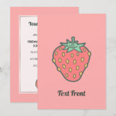 Erdbeeren-Ikonen-Einladung Einladung (Vorne/Hinten)
