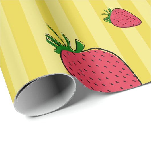Erdbeeren-Illustration Geschenkpapier (Rolleneckpunkt)