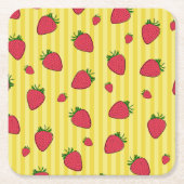 Erdbeeren-Illustration Rechteckiger Pappuntersetzer (Vorderseite)